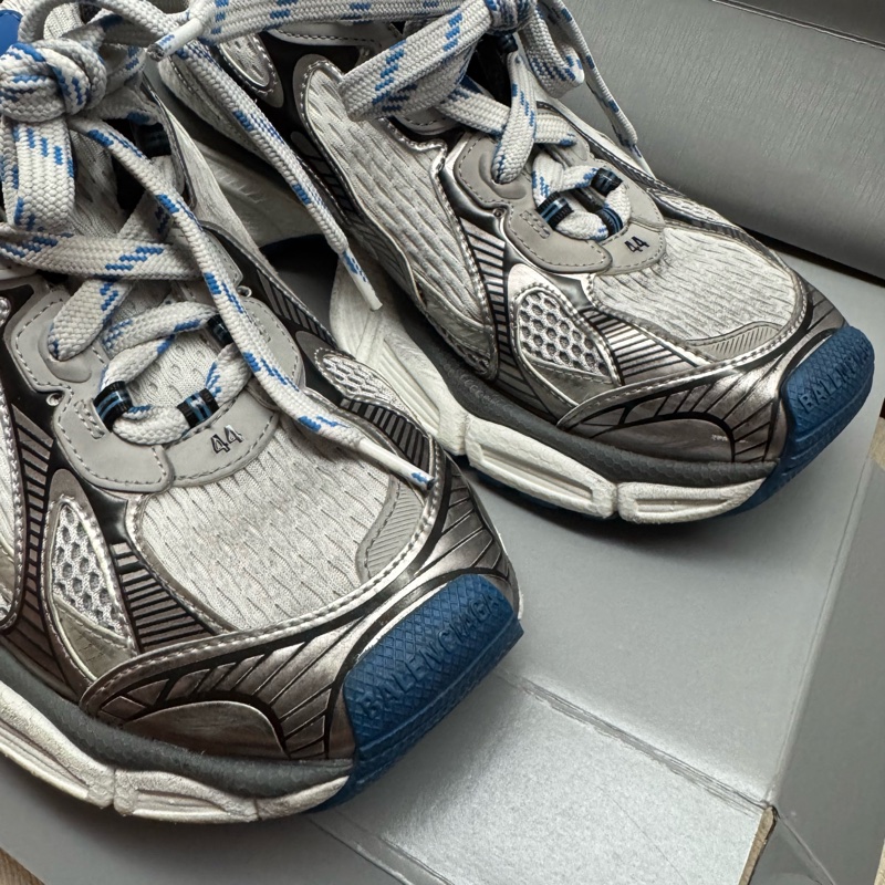 BALENCIAGA 3XL 44號 藍銀-4