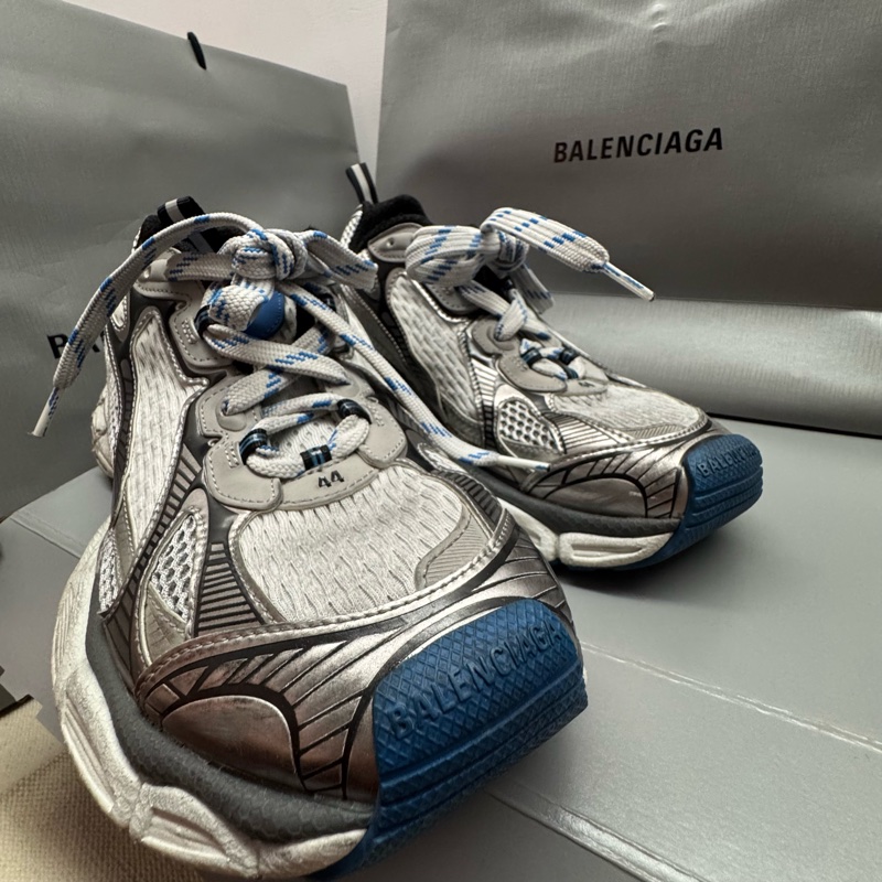 BALENCIAGA 3XL 44號 藍銀-5