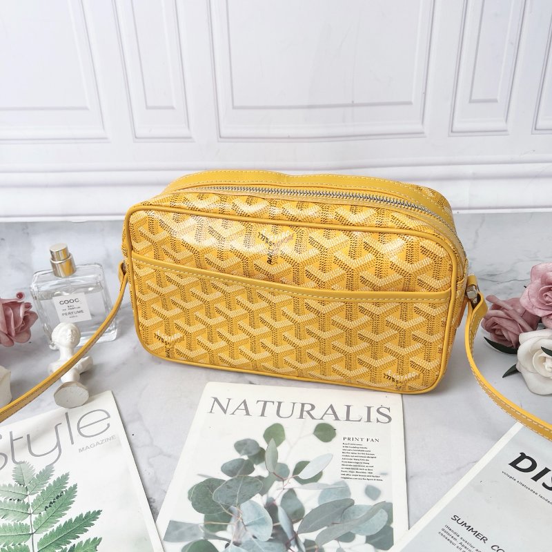 goyard 黃色經典印花相機包 23*8*13 98新配件塵袋購證吊牌-6