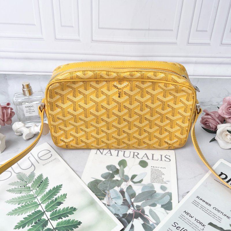 goyard 黃色經典印花相機包 23*8*13 98新配件塵袋購證吊牌-8