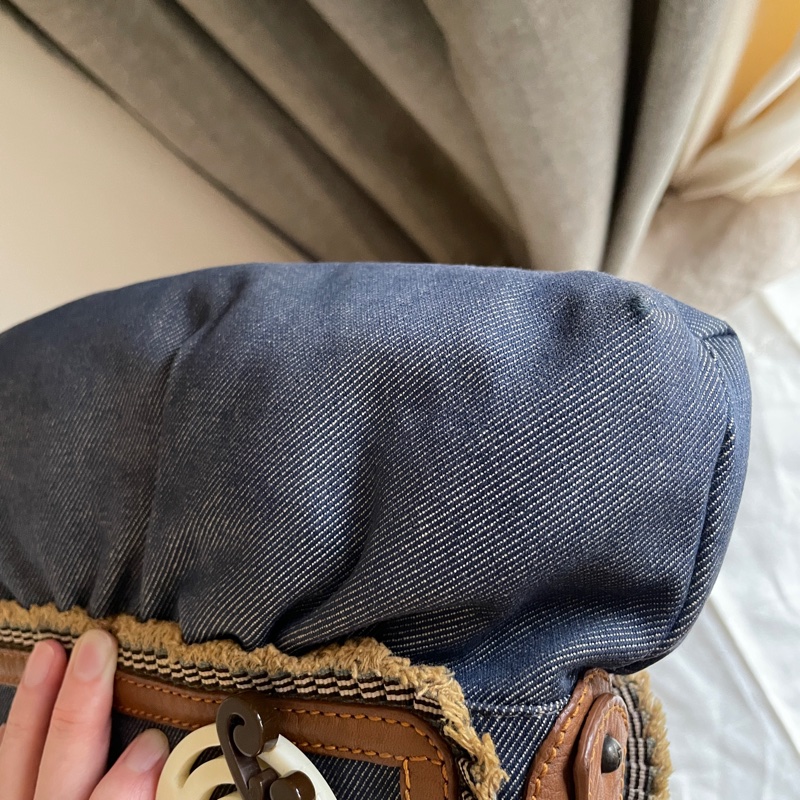 💫牛仔回歸時尚不敗丹寧💫Fendi牛仔單寧翻蓋包/手提包/腋下包/斜背/側背/手拿宴會包/ 手提♦️正品♦️vintage-29