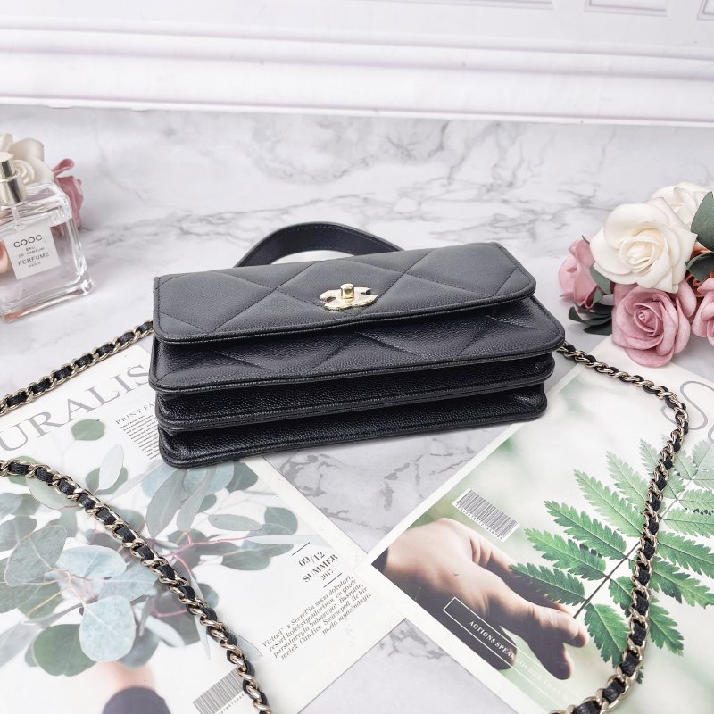 CHANEL 25K黑色金標雙C Logo菱格皮穿鏈斜背手提包 芯片款 18.5×11×6cm 全新閒置配件塵袋盒子購證-2