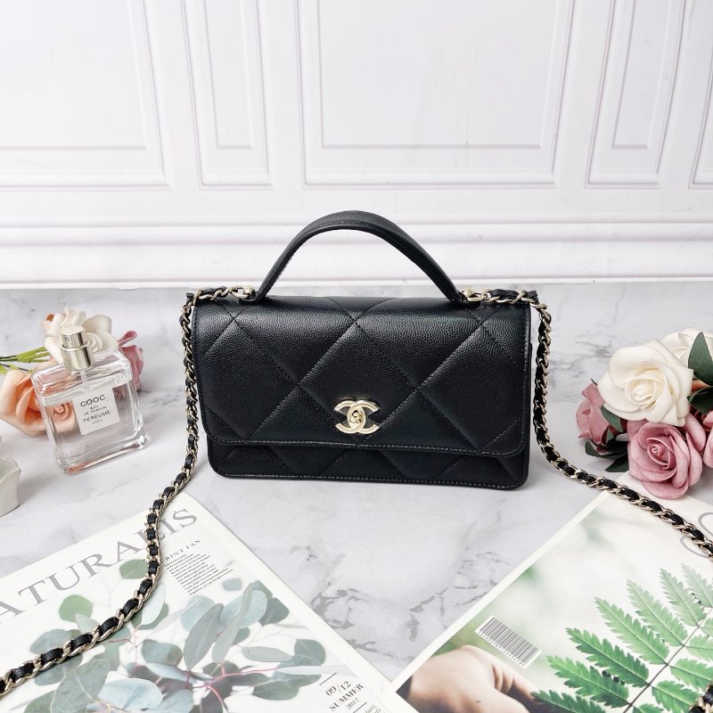 CHANEL 25K黑色金標雙C Logo菱格皮穿鏈斜背手提包 芯片款 18.5×11×6cm 全新閒置配件塵袋盒子購證-4