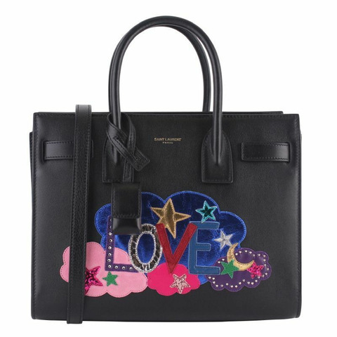 SAINT LAURENT 多色拼接嬰兒 Sac de Jour 愛心包 413047 CW7V1 1077