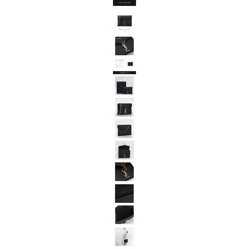 SAINT LAURENT Cassandra 鏈條單肩包 635023 BOWAW 1000-1