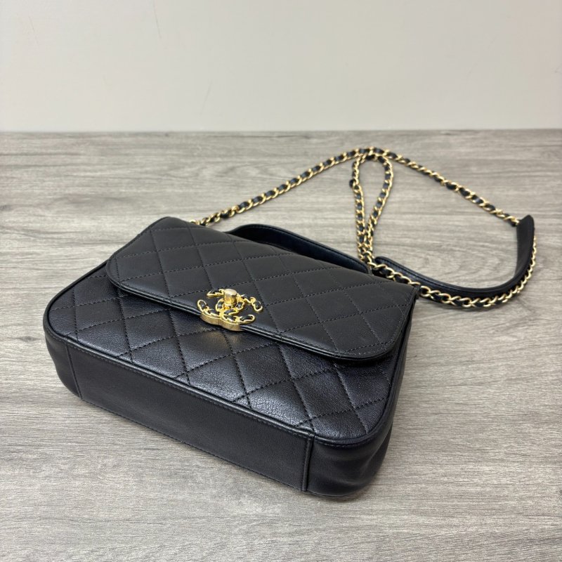 CHANEL 19bag系列黑金手提郵差包 23*16*6 98新配件塵袋保卡-2