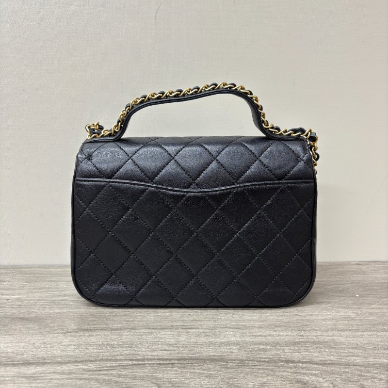 CHANEL 19bag系列黑金手提郵差包 23*16*6 98新配件塵袋保卡-4