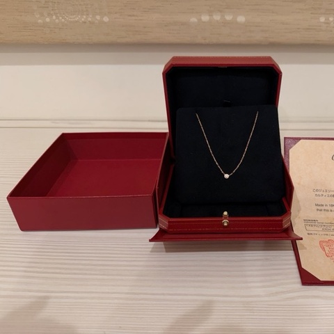 Cartier 18K玫瑰金9分鑽石Amour小姐飛碟單錟項鏈單鑽（小號款） 盒子保卡齋