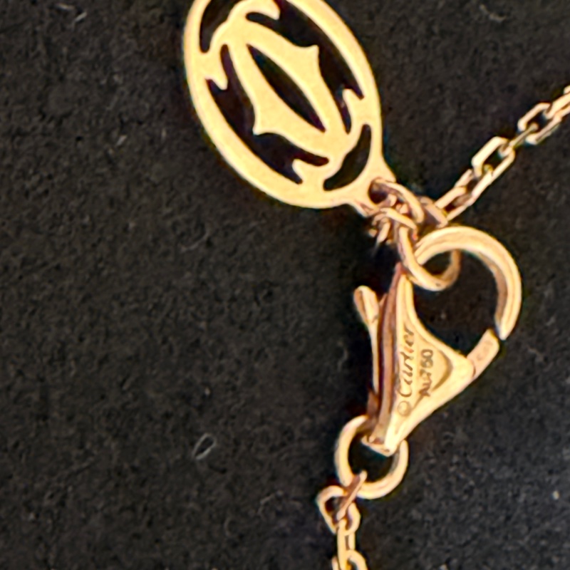 Cartier 18K玫瑰金9分鑽石Amour小姐飛碟單錟項鏈單鑽（小號款） 盒子保卡齋-5