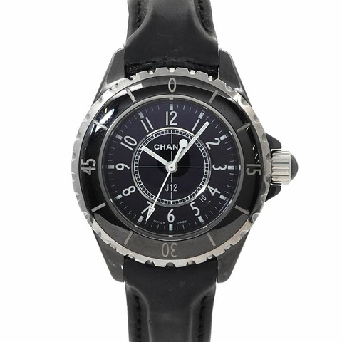 香奈兒 J12 H0680 女士腕錶，33毫米，日期顯示，黑色陶瓷錶殼，石英機芯