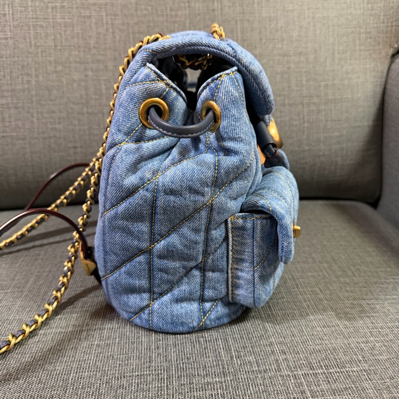 黃銅色金屬配件/靛藍色-2