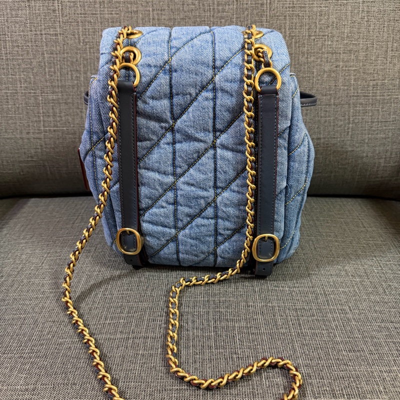 黃銅色金屬配件/靛藍色-4