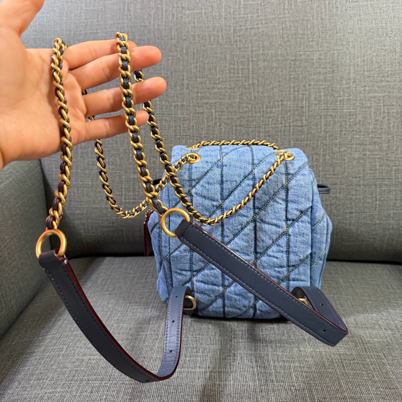 黃銅色金屬配件/靛藍色-5