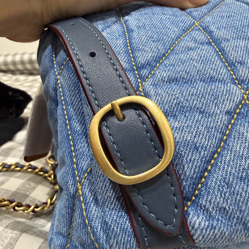 黃銅色金屬配件/靛藍色-18