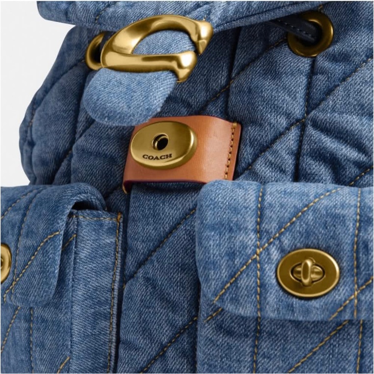 黃銅色金屬配件/靛藍色-19