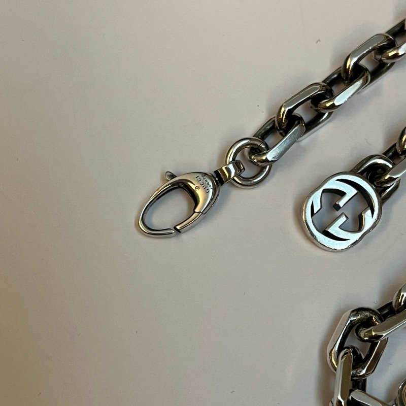 Gucci 經典雙G 仿舊古巴項鍊-7