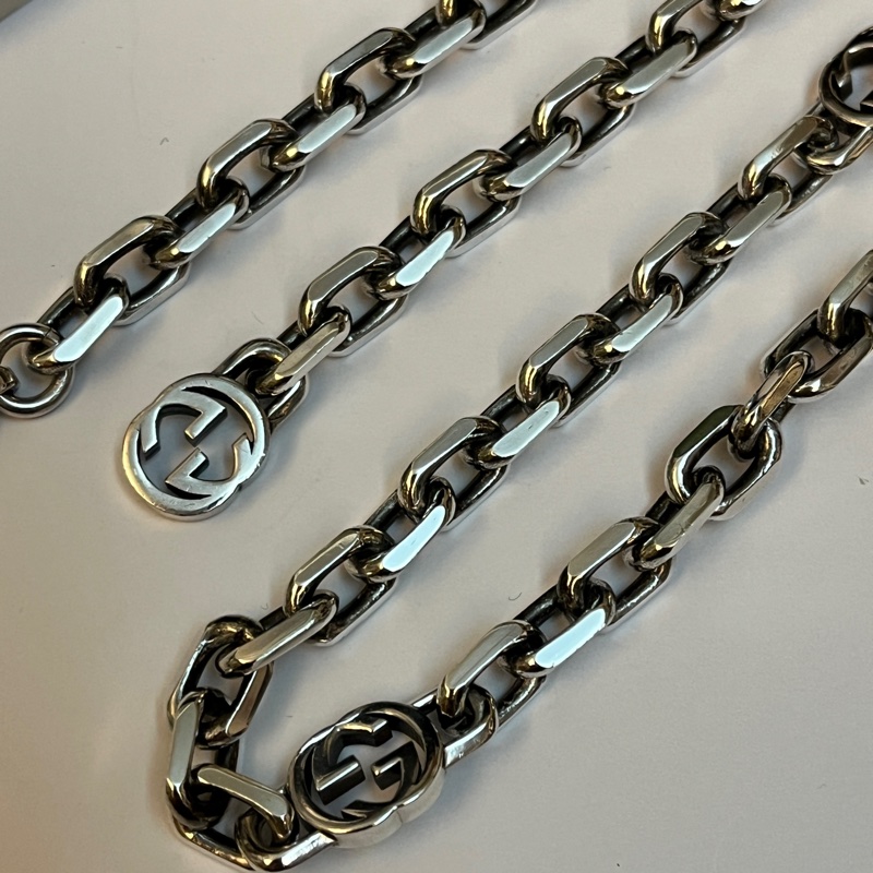Gucci 經典雙G 仿舊古巴項鍊-8