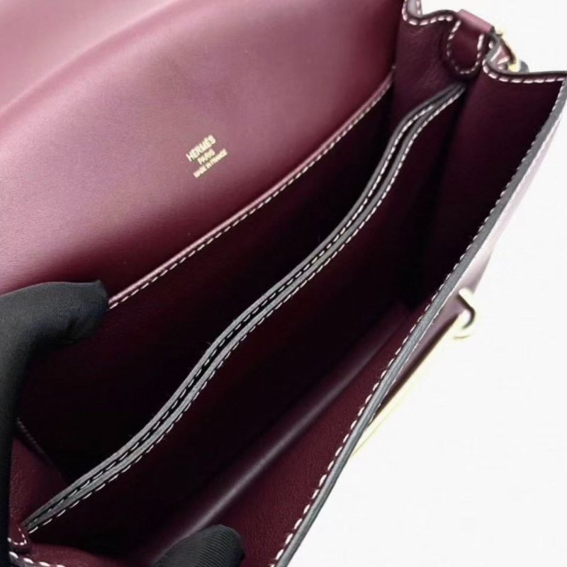 hermes豬鼻子波爾多酒紅晤面box皮肩背斜背包23*21*7 98新配件塵袋-3