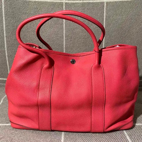 二手Hermes愛馬仕garden party36齋普爾粉，邊角護理過，o刻