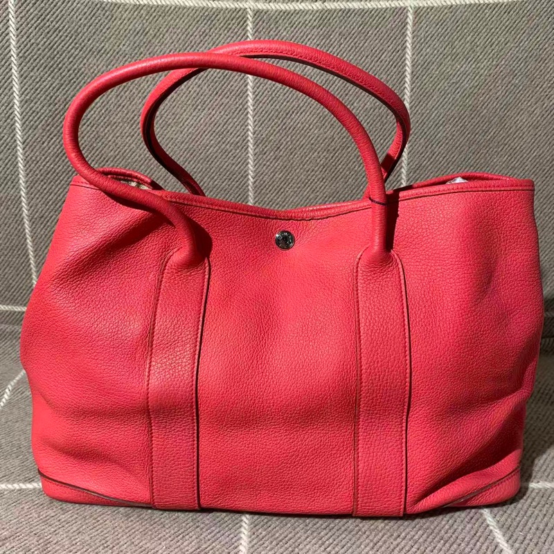 二手Hermes愛馬仕garden party36齋普爾粉，邊角護理過，o刻-0