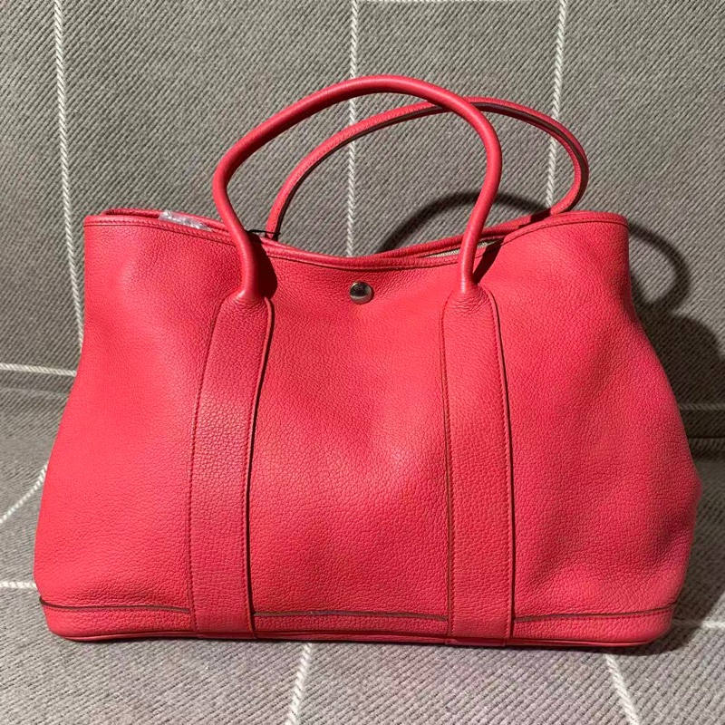 二手Hermes愛馬仕garden party36齋普爾粉，邊角護理過，o刻-1