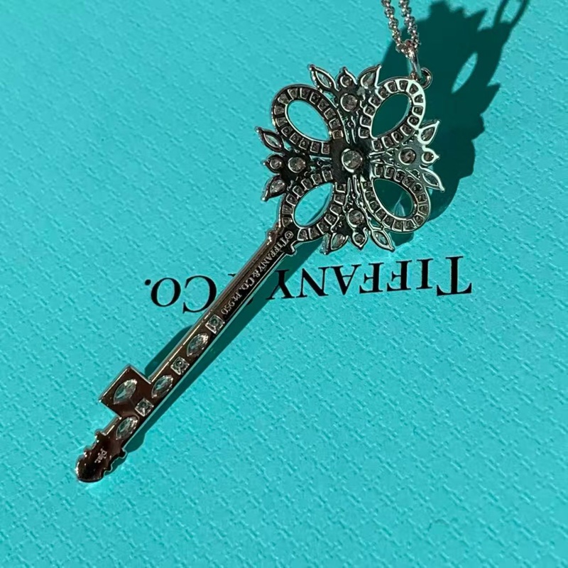 蒂芙尼 Tiffany 維多利亞 key系列 大號 白金滿鑽項鍊-1