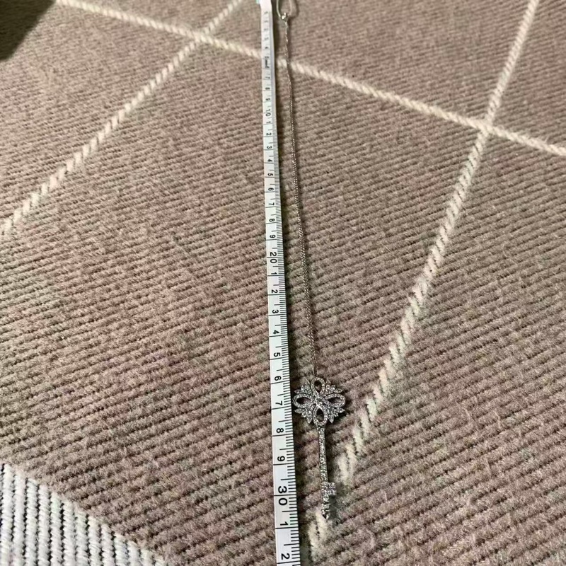 蒂芙尼 Tiffany 維多利亞 key系列 大號 白金滿鑽項鍊-5