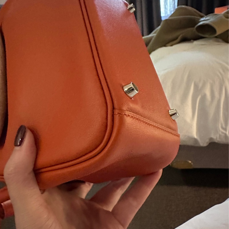 Mini lindy 雙拼色南瓜橘配芝麻色-2