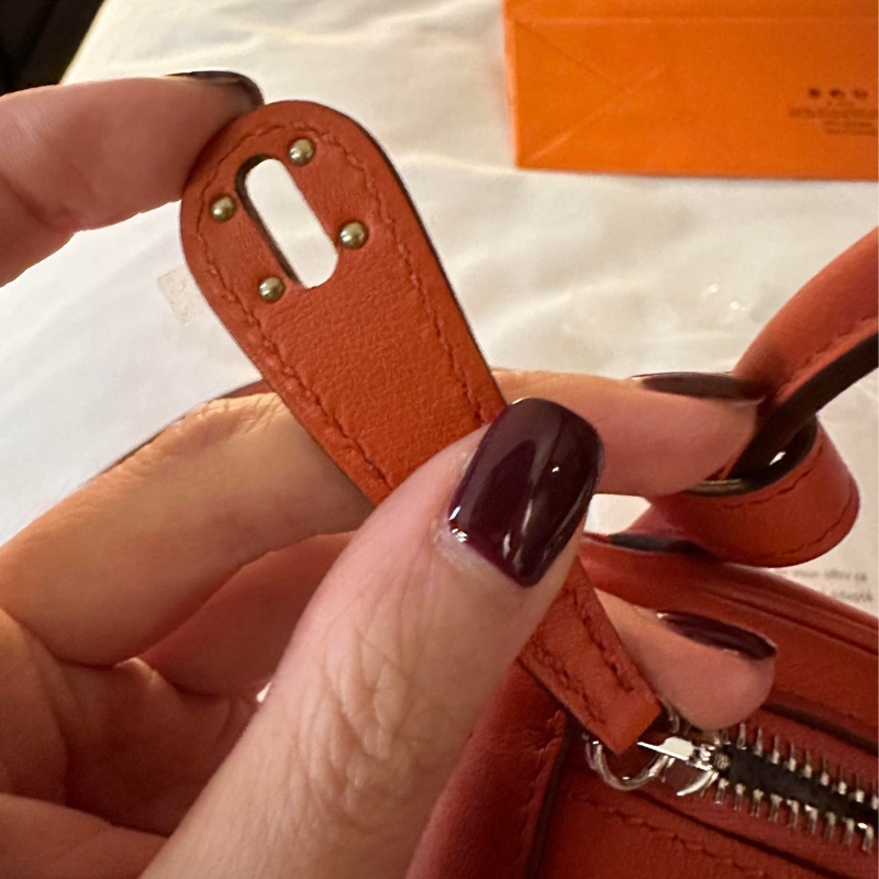 Mini lindy 雙拼色南瓜橘配芝麻色-4