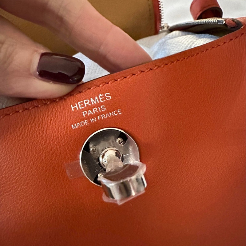 Mini lindy 雙拼色南瓜橘配芝麻色-7