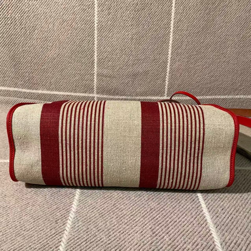 二手Hermes愛馬仕herbal31紅色條紋D刻，皮有輕微發黑磨損邊角有正常使用痕跡-2