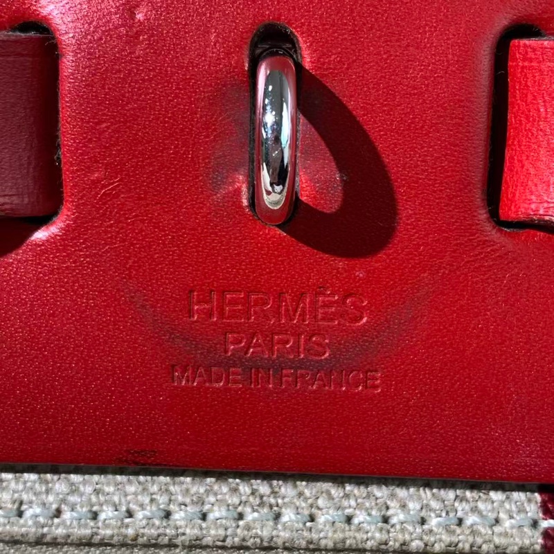 二手Hermes愛馬仕herbal31紅色條紋D刻，皮有輕微發黑磨損邊角有正常使用痕跡-5