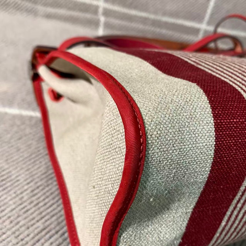 二手Hermes愛馬仕herbal31紅色條紋D刻，皮有輕微發黑磨損邊角有正常使用痕跡-10