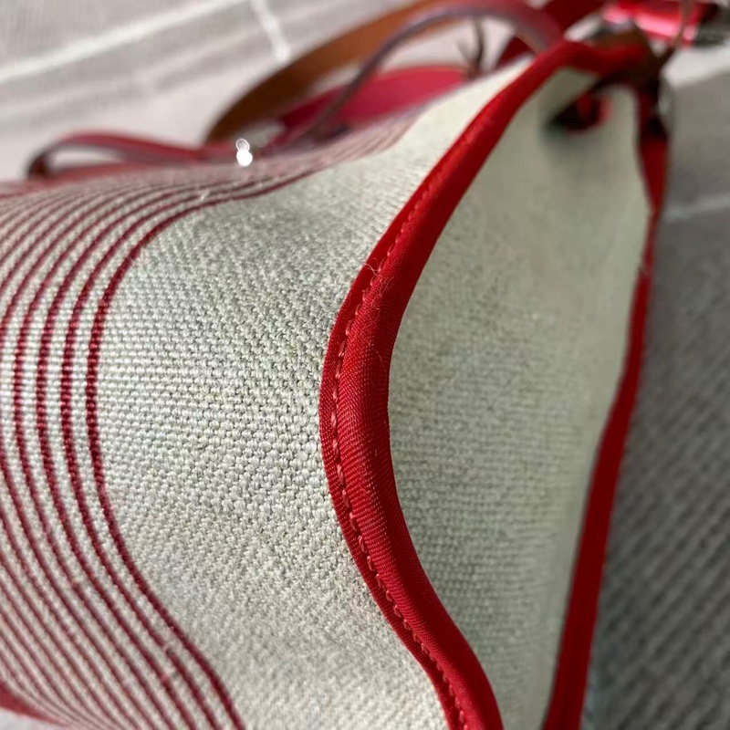 二手Hermes愛馬仕herbal31紅色條紋D刻，皮有輕微發黑磨損邊角有正常使用痕跡-12