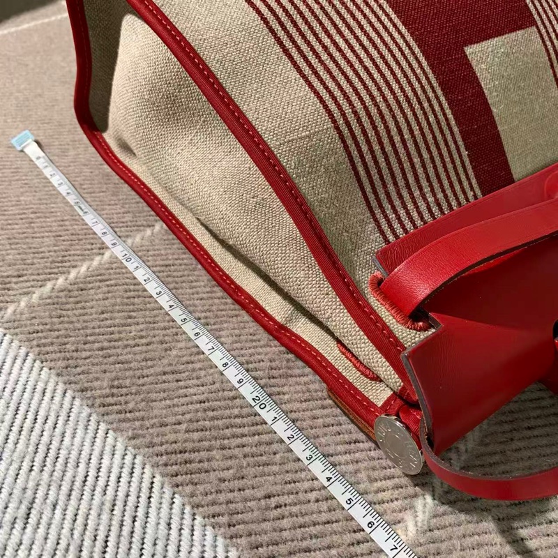 二手Hermes愛馬仕herbal31紅色條紋D刻，皮有輕微發黑磨損邊角有正常使用痕跡-18