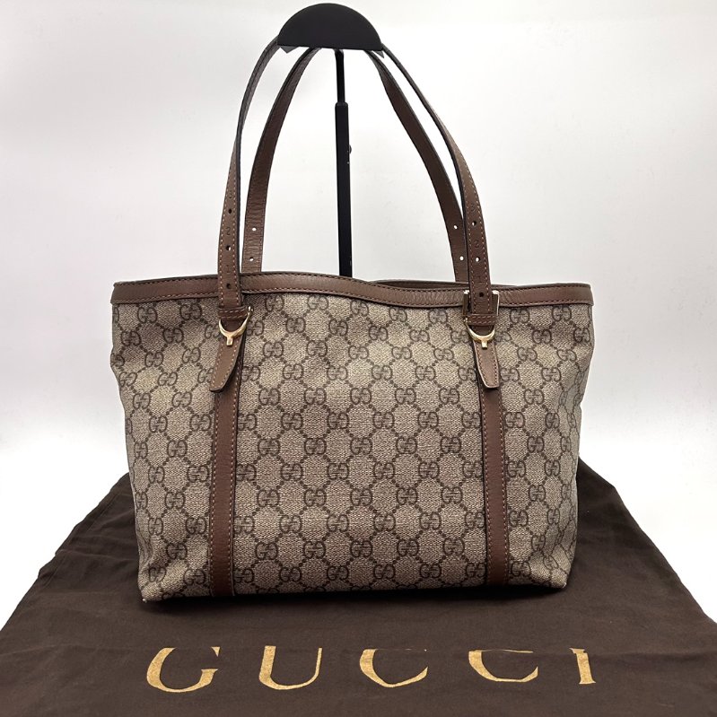 GUCCI  雙G老花拼棕色手提單肩托特包 28*21.5*12 98新配件塵袋-0