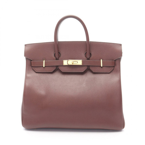 HERMES Haut a courroies 32 手提包 Z Courchevel Marron fonce GHW 二手 女式