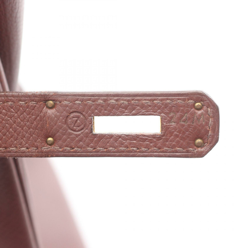 HERMES Haut a courroies 32 手提包 Z Courchevel Marron fonce GHW 二手 女式-4
