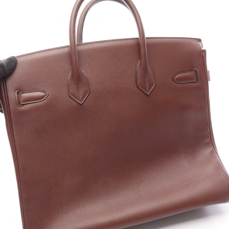 HERMES Haut a courroies 32 手提包 Z Courchevel Marron fonce GHW 二手 女式-10