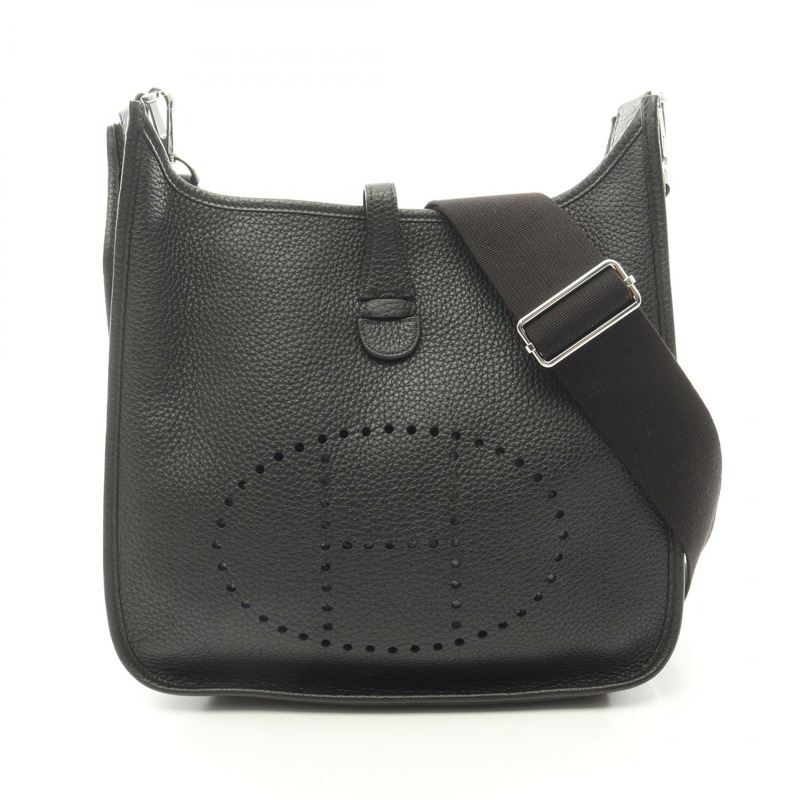 愛馬仕 Evelyne 3 PM 肩挎包 W 056277CK Taurillon Clemence SHW BK-0