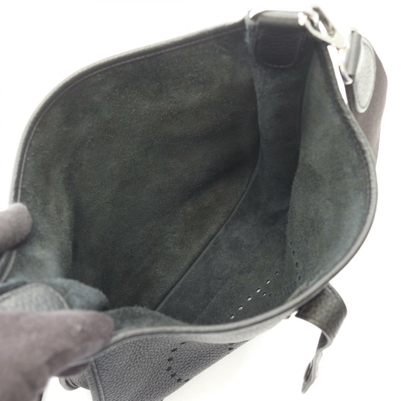 愛馬仕 Evelyne 3 PM 肩挎包 W 056277CK Taurillon Clemence SHW BK-2