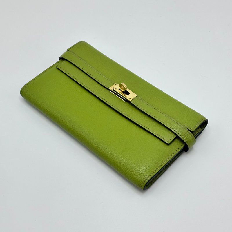 HERMES 3i 酪梨綠 Re11y長款錢包 20*11*2.5 98新配件塵袋-2