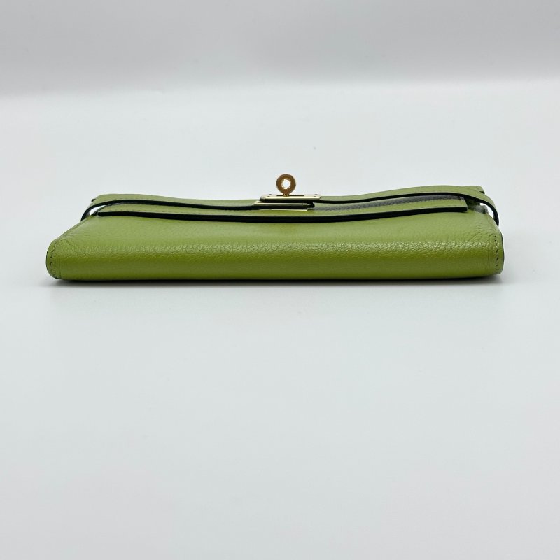 HERMES 3i 酪梨綠 Re11y長款錢包 20*11*2.5 98新配件塵袋-4
