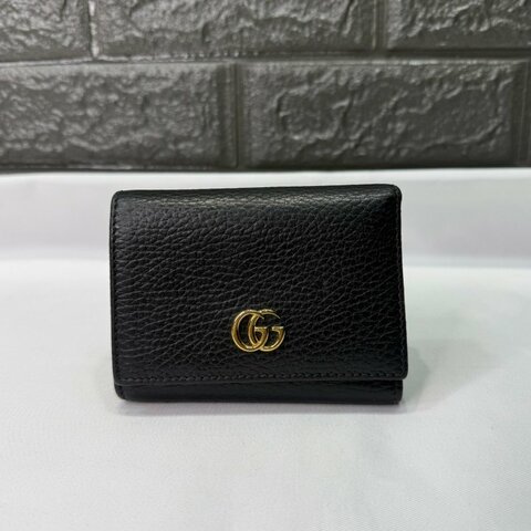 GUCCI GG Marmont牛皮三折短夾