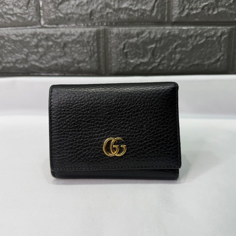 GUCCI GG Marmont牛皮三折短夾-0