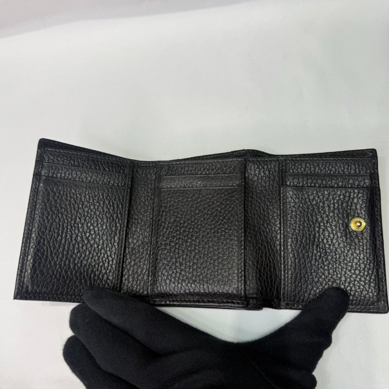 GUCCI GG Marmont牛皮三折短夾-4