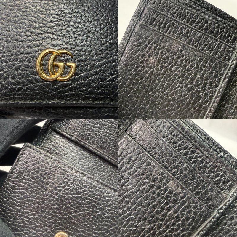 GUCCI GG Marmont牛皮三折短夾-8