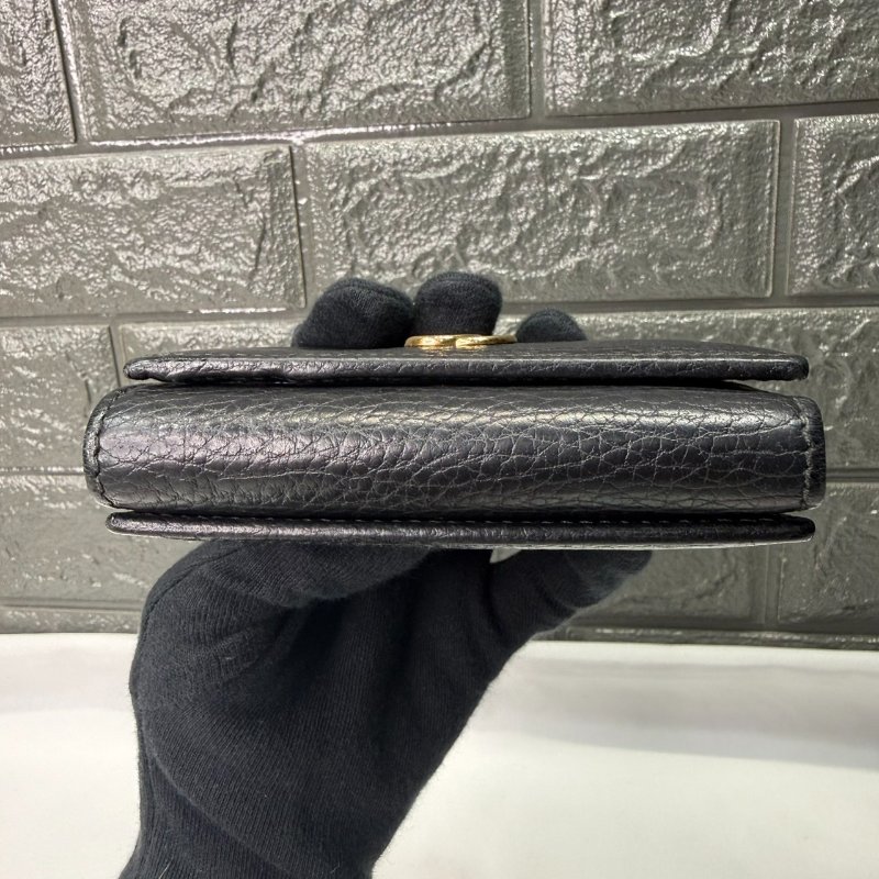 GUCCI GG Marmont牛皮三折短夾-9