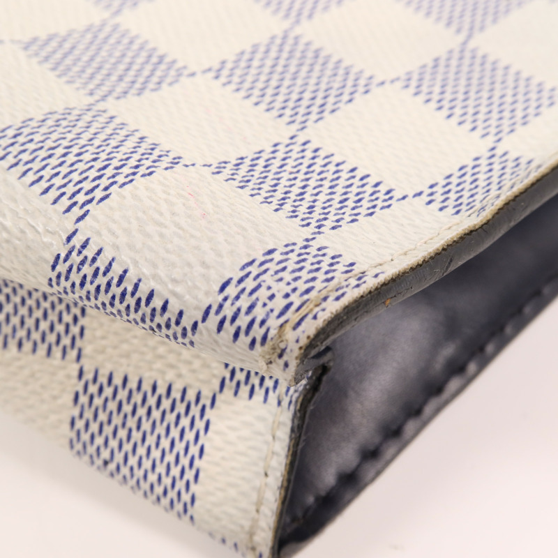 LOUIS VUITTON Damier Azur Pochette Voyage Clutch銀扣手拿包-7