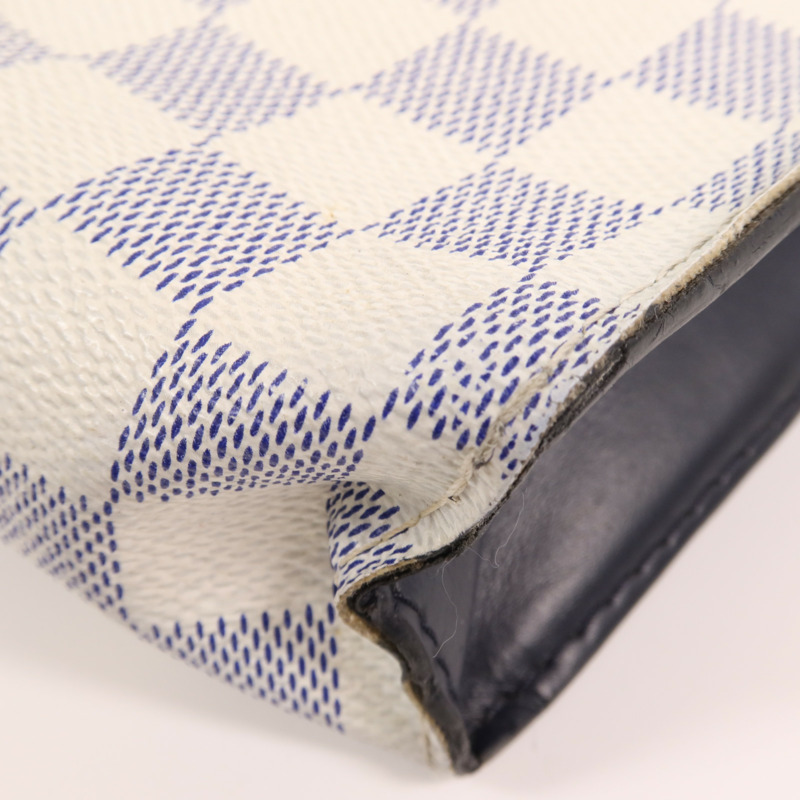 LOUIS VUITTON Damier Azur Pochette Voyage Clutch銀扣手拿包-9